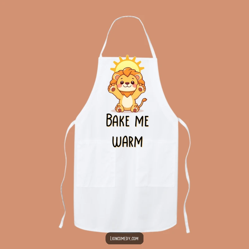 Funny Lion Sun Apron: Kawaii Chef Positivity - Humorous Gift