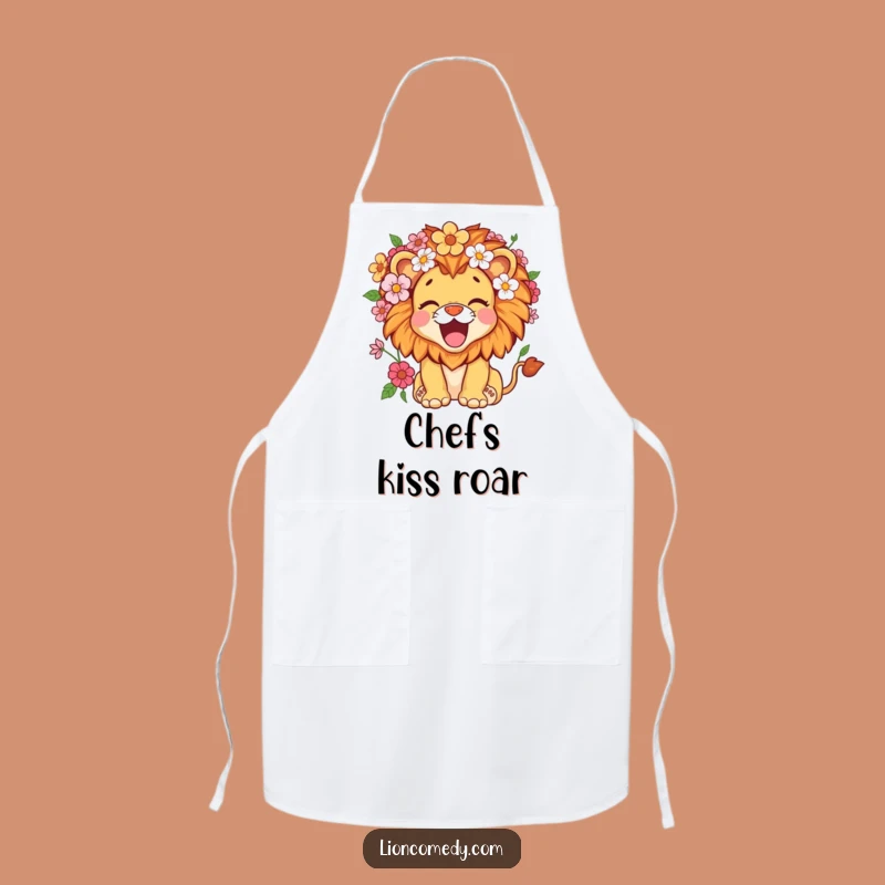 Funny Kawaii Lion Flower Mane Apron - Cook Up Delight Gift