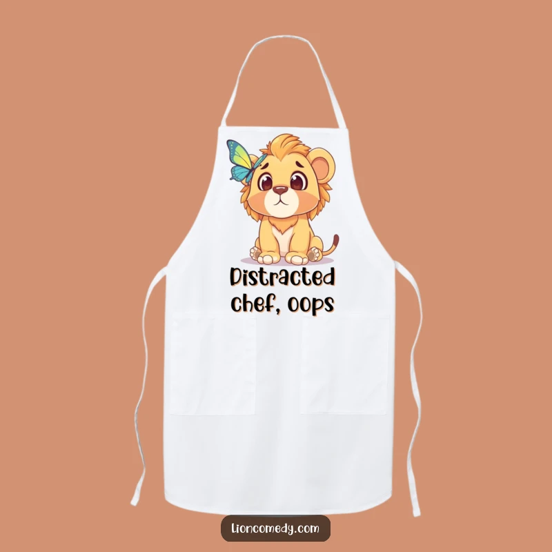 Funny Lion Cub Surprise Apron: Giggle-Worthy Kitchen Wear for Chefs