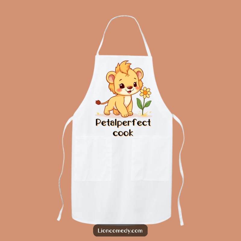 Funny Cub & Flower Apron - Joyful Chef Leo Wear, Hilarious Kitchen Gift