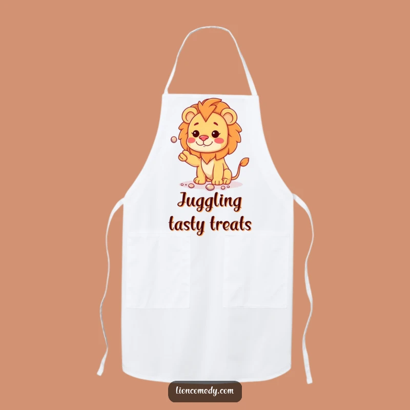 Funny Kawaii Lion Juggling Apron - Cook with Skill Gift
