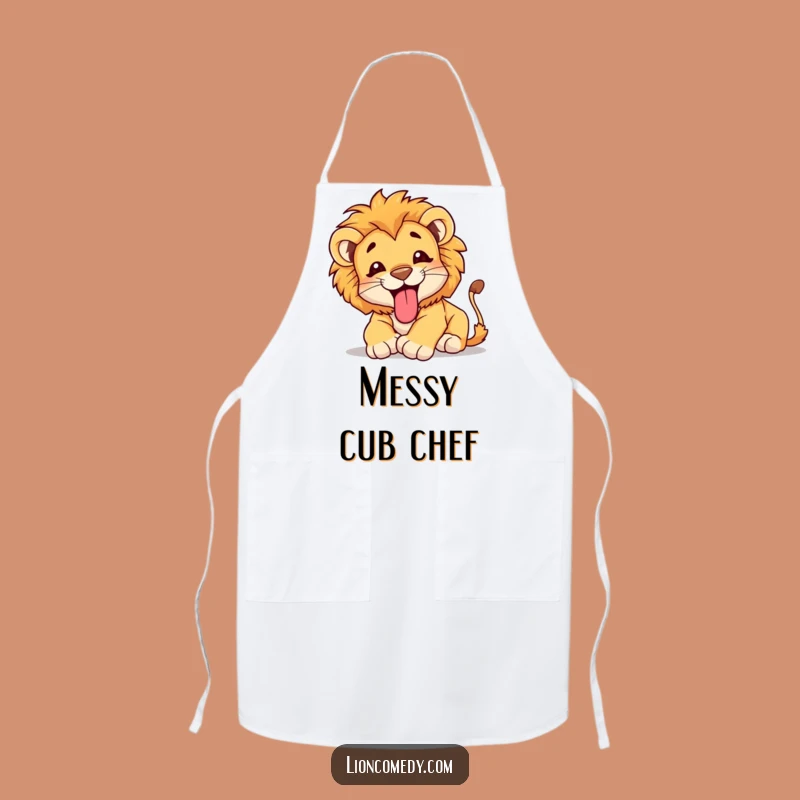 Funny Lion Cub Tumble Apron - Cute Chef Cub Wear, Hilarious Kitchen Gift
