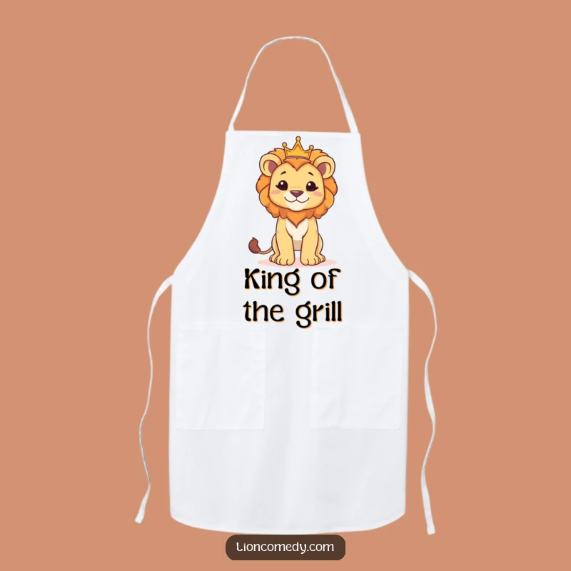 Funny Proud Lion Cub Crown Apron: Cook Like a Little King