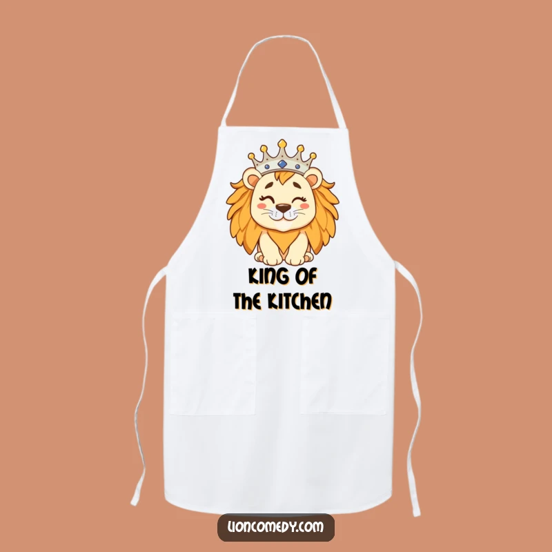 Funny Silly Lion Apron - Regal Winking King Kitchen Gift