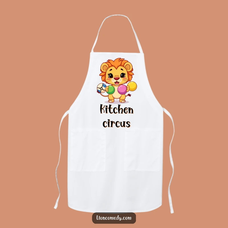 Funny Kawaii Lion Juggling Apron: Determined Kitchen Skill Gift