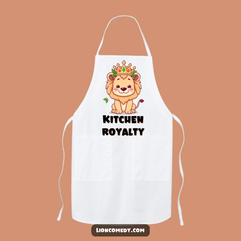 Funny Kawaii Lion Crown Apron - Rule the Kitchen Gift