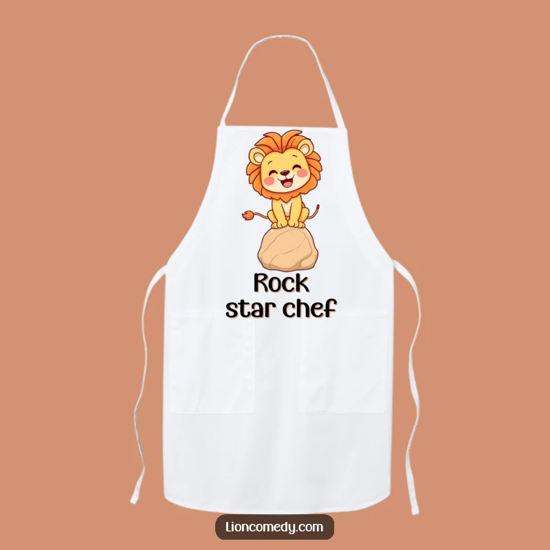 Funny Lion Balancing Apron: Hilarious Kitchen Wear for the Playful Chef