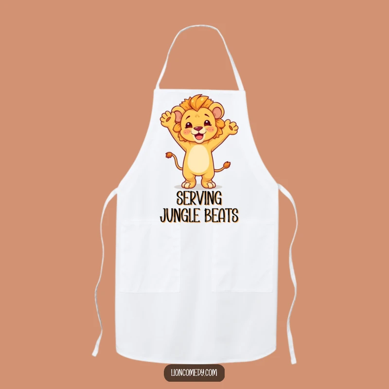 Funny Dancing Lion Cub Apron - Cook Up Some Fun in the Kitchen!