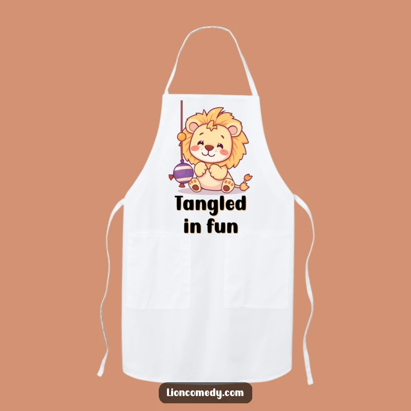 Funny Kawaii Lion Toy Apron - Playful Kitten Kitchen Wear