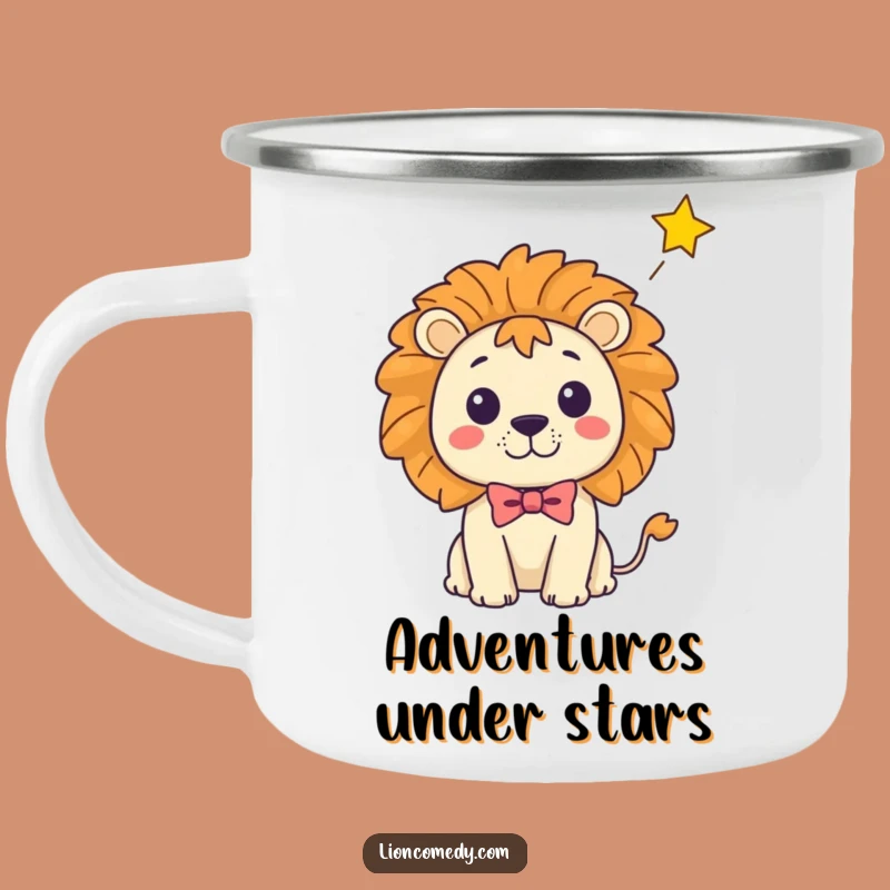 Funny Kawaii Lion Star Surprise Camping Mug, Adventure Fuelled by Laughter