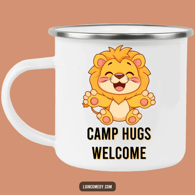 Funny Hugging Lion Camping Mug - Welcoming & Durable Leo Cup, Perfect Gift