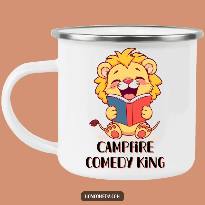 Funny Jovial Lion Cub Camping Mug - Durable & Fun, Joke Lover's Companion, Unique Gift