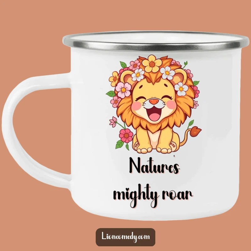 Funny Kawaii Lion Flower Mane Camping Mug - Wildly Delightful Gift