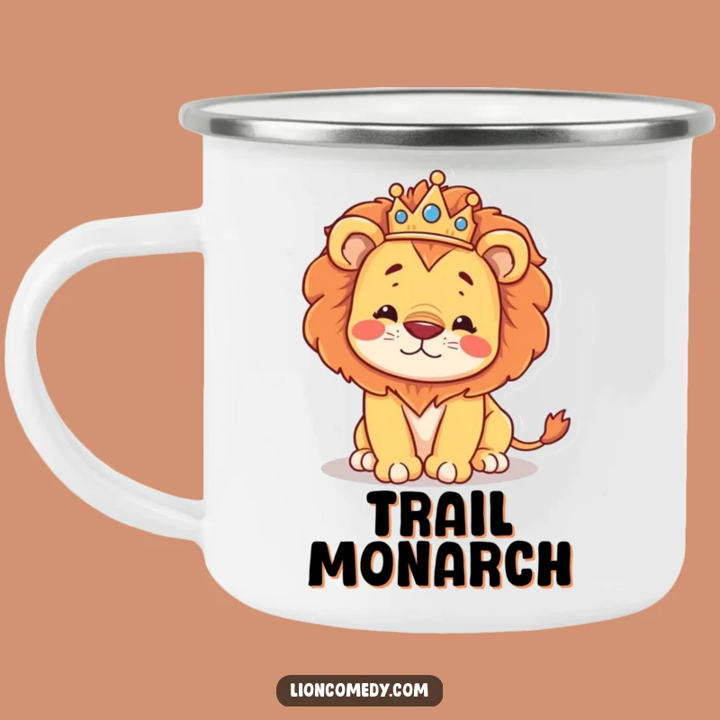 Funny Kawaii Lion King Stumbling Camping Mug: Royal Outdoor Humor Gift