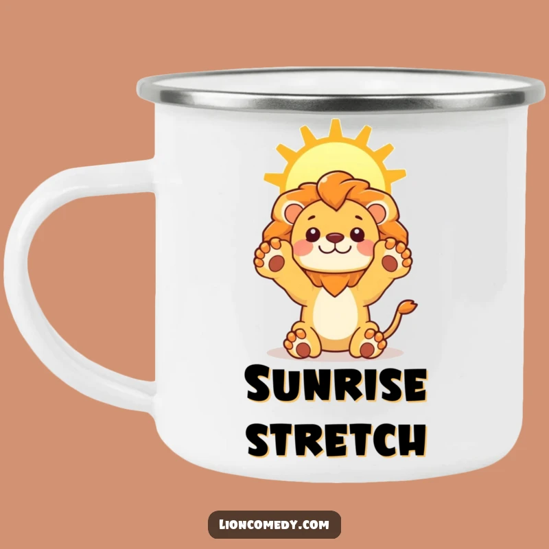 Funny Lion Sun Camping Mug: Kawaii Leo Drinkware - Outdoor Gift