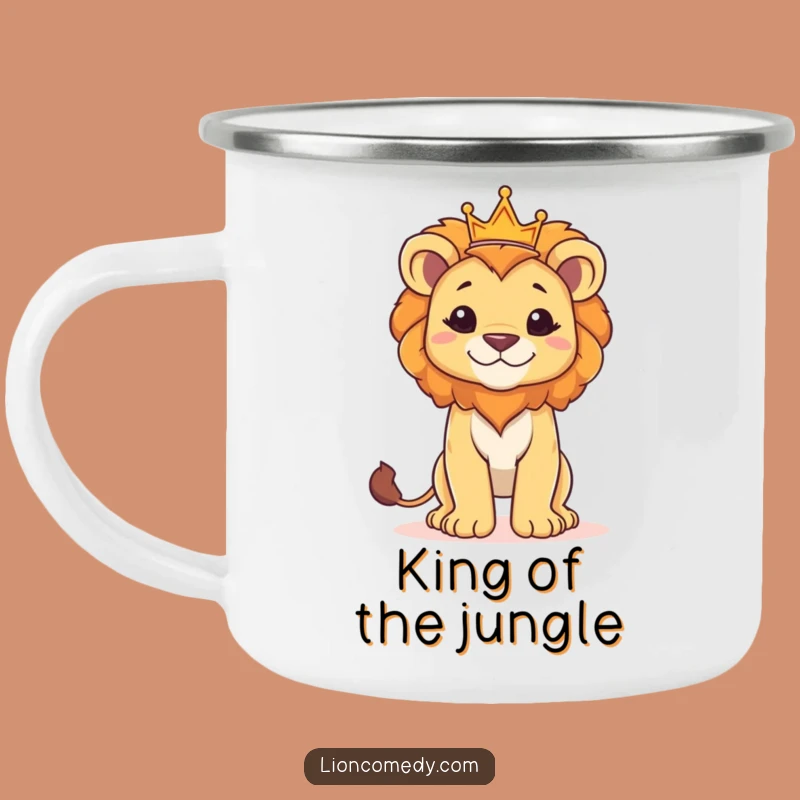 Funny Proud Lion Cub Crown Camping Mug: Camp Like a Little King