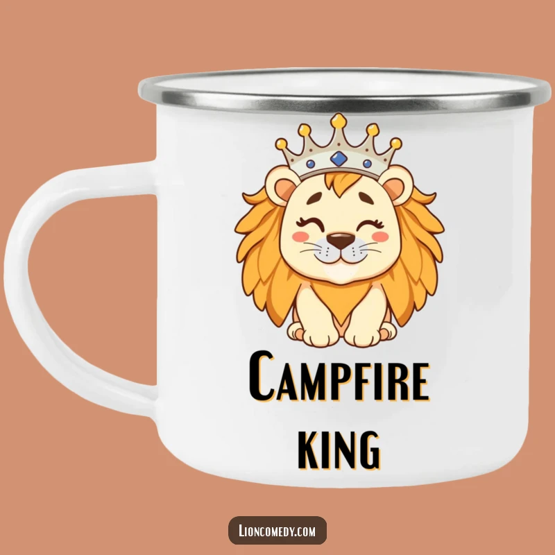 Funny Silly Lion Camping Mug - Regal Winking King Drinkware Gift