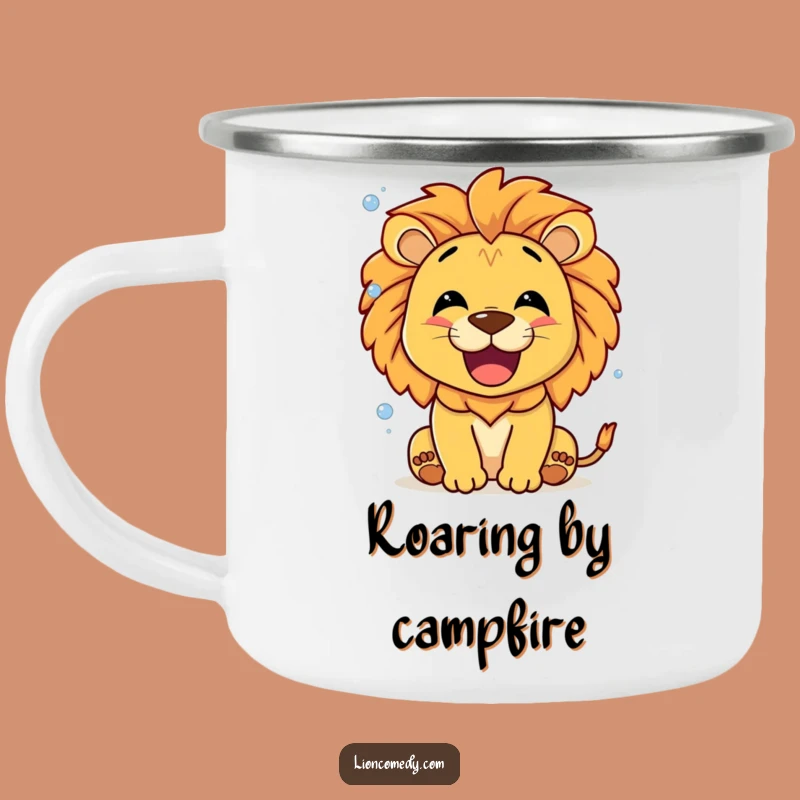 Funny Lion Roaring Bubbles Camping Mug - Adventure Roar, Great Gift