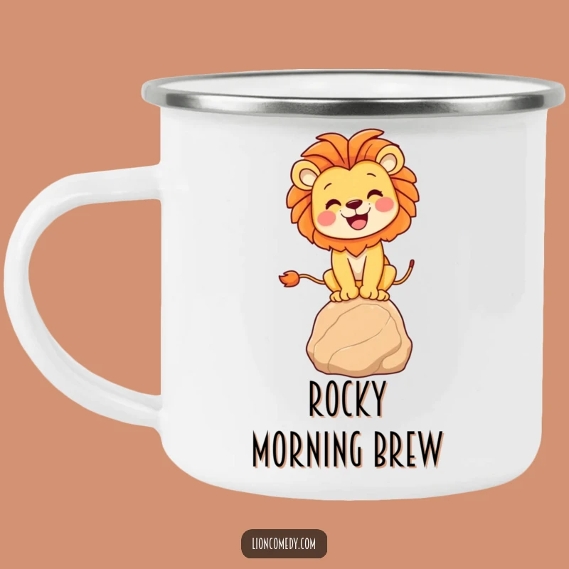 Funny Lion Balancing Camping Mug: Adventure-Ready & Hilarious Trail Companion