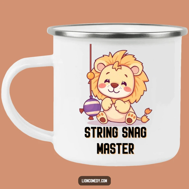 Funny Kawaii Lion Toy Camping Mug - Playful Kitten Outdoor Cup