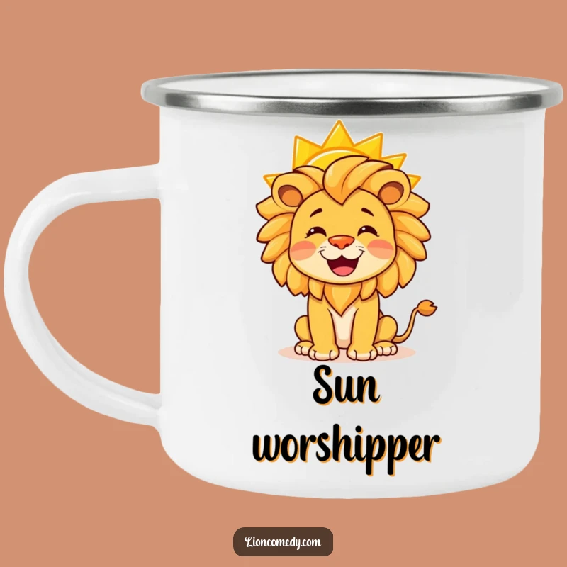 Funny Lion Camping Mug: Adventure with Sun Balance, Hilarious Camp Gear, Gift
