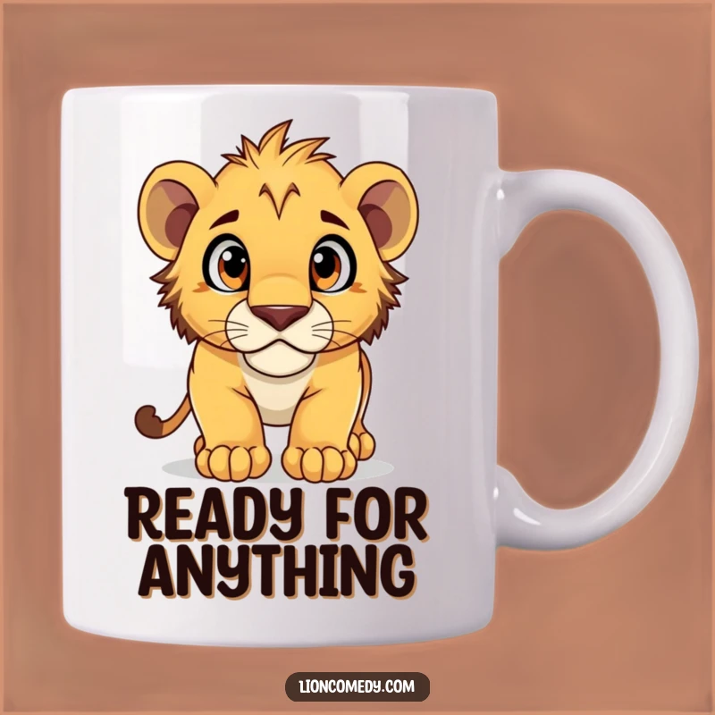 Curious Pouncing Lion Cub Funny Mug - Adorable Explorer Baby Animal Gift
