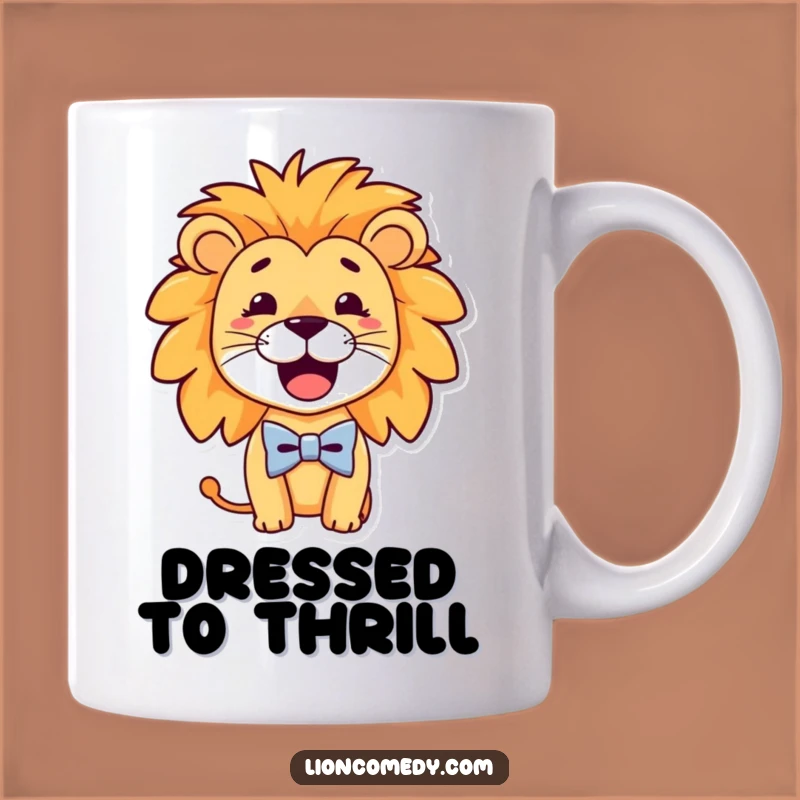 Funny Bow Tie Lion Mug - Goofy Smile & Dapper Animal, Perfect Humorous Gift