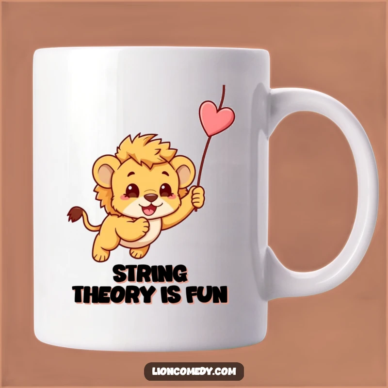 Funny Kawaii Lion Cub Pouncing Mug: Adorable Playful Gift for Lion Lovers