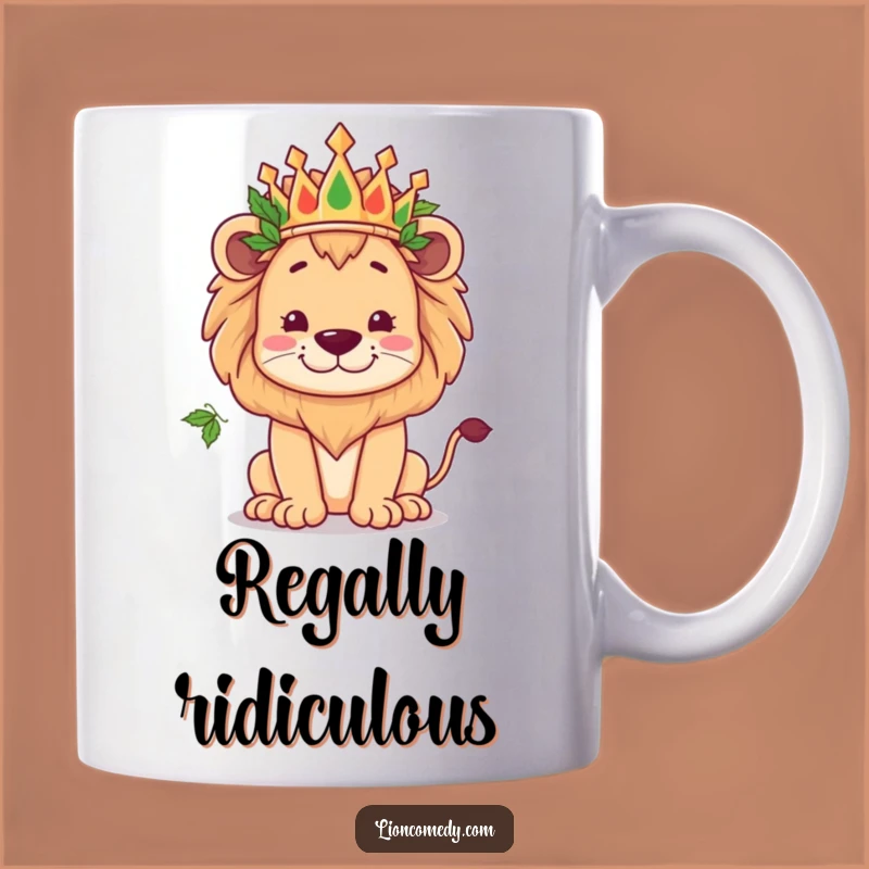 Funny Kawaii Lion King Pose Mug - Goofy Royalty Gift Idea