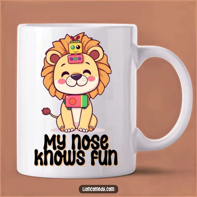 Funny Kawaii Lion Toy Stack Mug, A Balancing Act of Laughter Gift