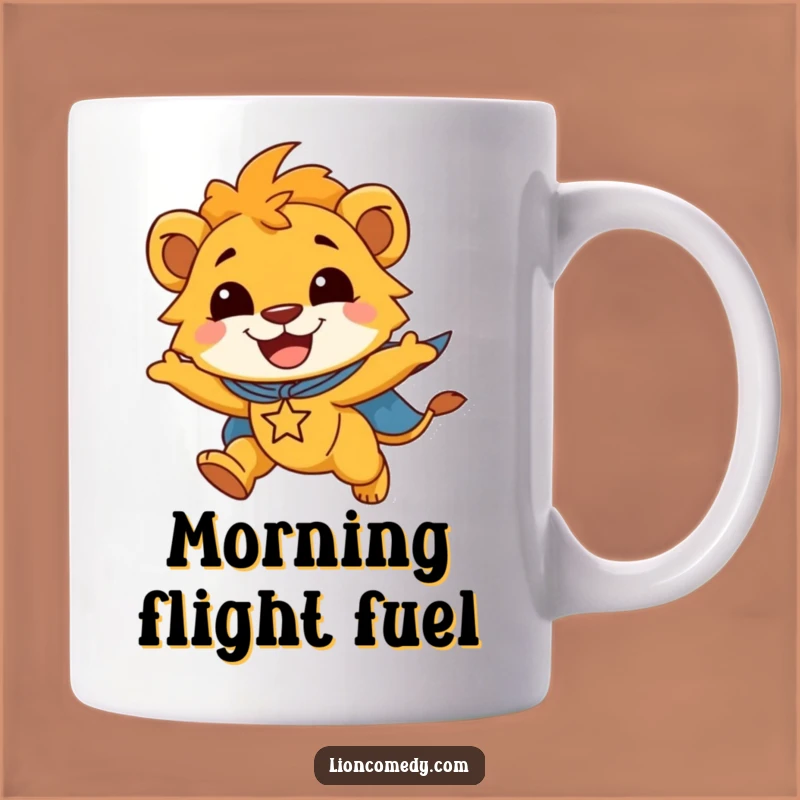 Funny Lion Cub Superhero Mug: Fly High with Laughter, A Perfect Funny Gift!