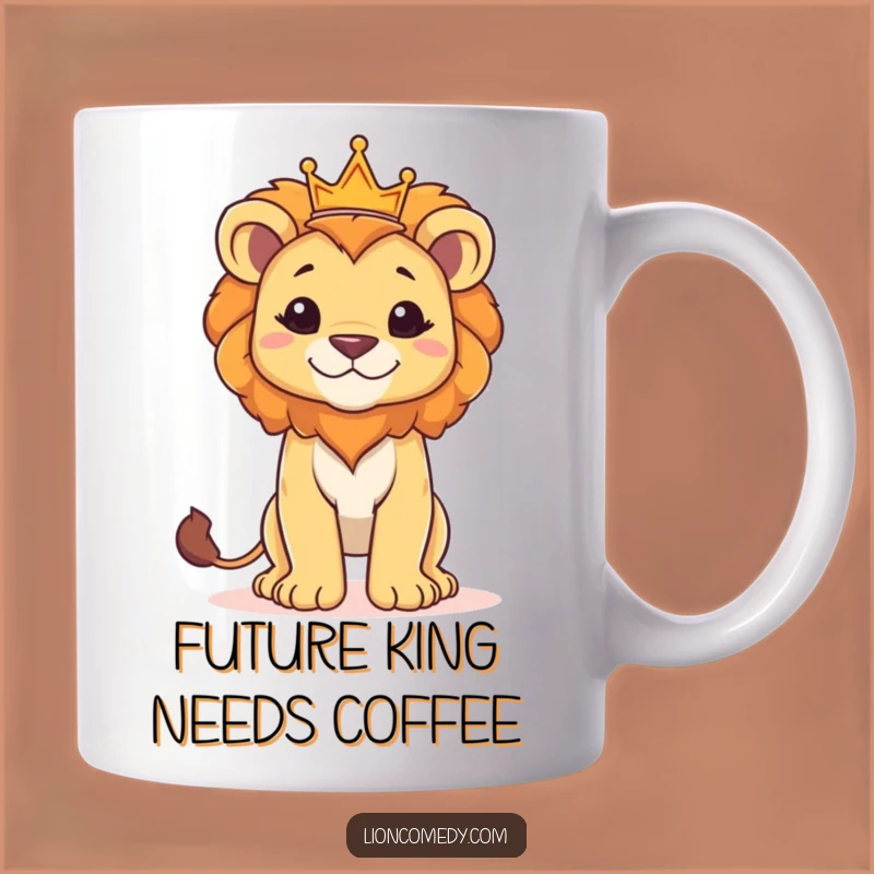 Funny Proud Lion Cub Crown Mug: Regal Gift for the Little King