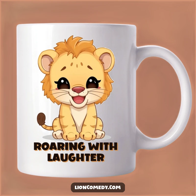 Funny Lion Cub Mug: Giggling Big Cat Pretender, The Ultimate Hilarious Gift!