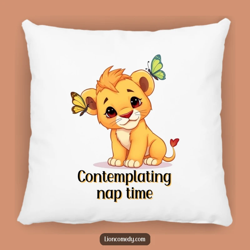 Funny Curious Lion Cub Pillow - Soft Cushion, Cute Animal Decor, Perfect Accent