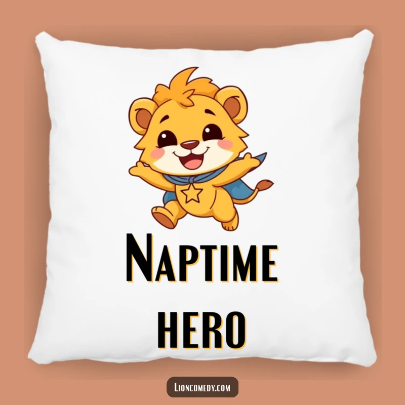 Cozy Funny Lion Cub Superhero Pillow: Snuggle with Superpowers, A Sweet Funny Gift!