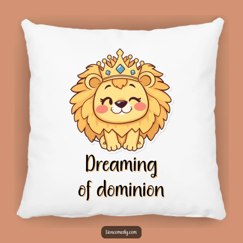 Funny Kawaii Lion Pillow: Cozy Winking Crown Lion Cushion, Regal Home Gift