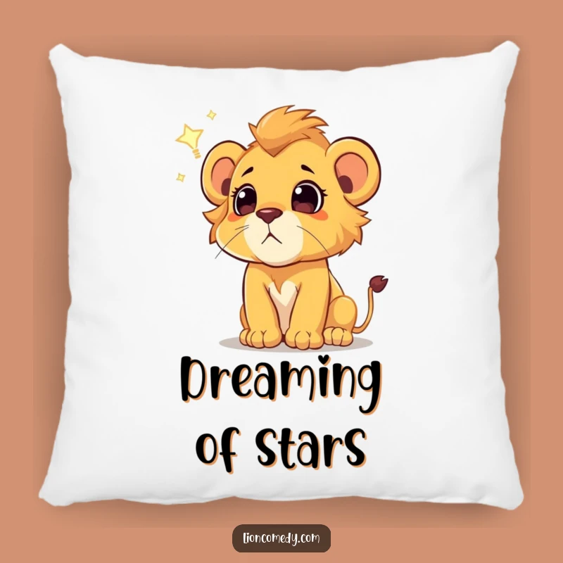 Funny Lion Cub Pillow: Snuggle Up with Starlight Dreams