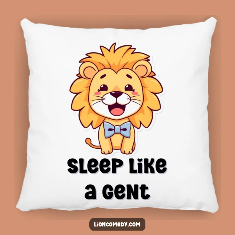 Funny Bow Tie Lion Pillow - Cozy & Dapper Leo Comfort, Perfect Gift