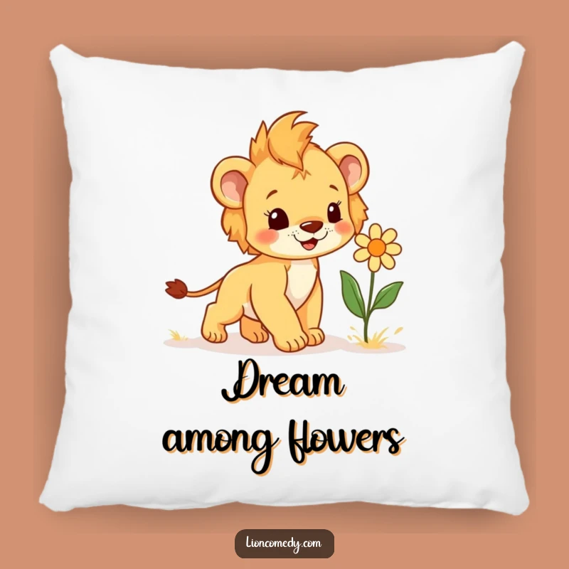 Funny Cub & Flower Pillow - Cozy & Joyful Comfort, Perfect Humorous Gift