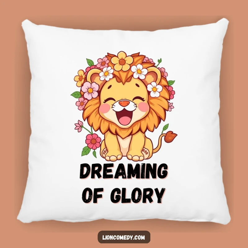 Funny Kawaii Lion Flower Mane Pillow - Cozy Roaring Comfort Gift