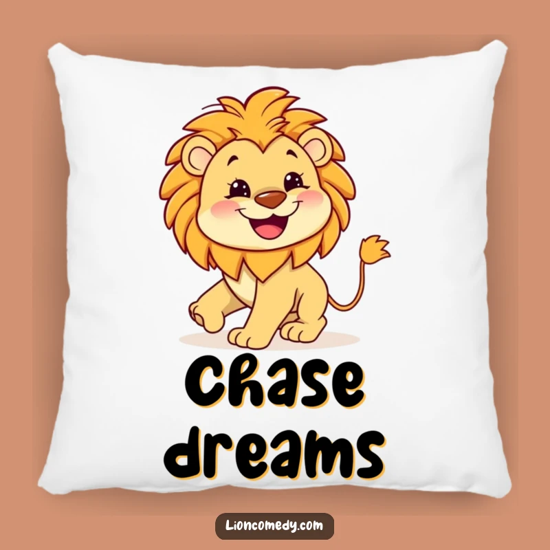 Funny Lion Grin Pillow: Kawaii Leo Comfort - Cozy Gift