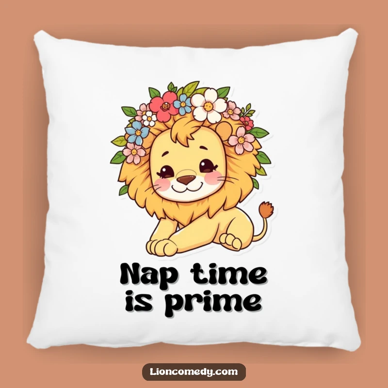 Funny Kawaii Lion Flower Mane Pillow: Cuddle Up to Comfort