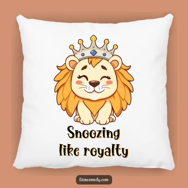 Funny Silly Lion Pillow - Regal Winking King Cushion Gift