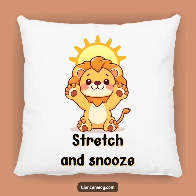 Funny Lion Stretch Pillow: Kawaii Leo Comfort - Cozy Gift