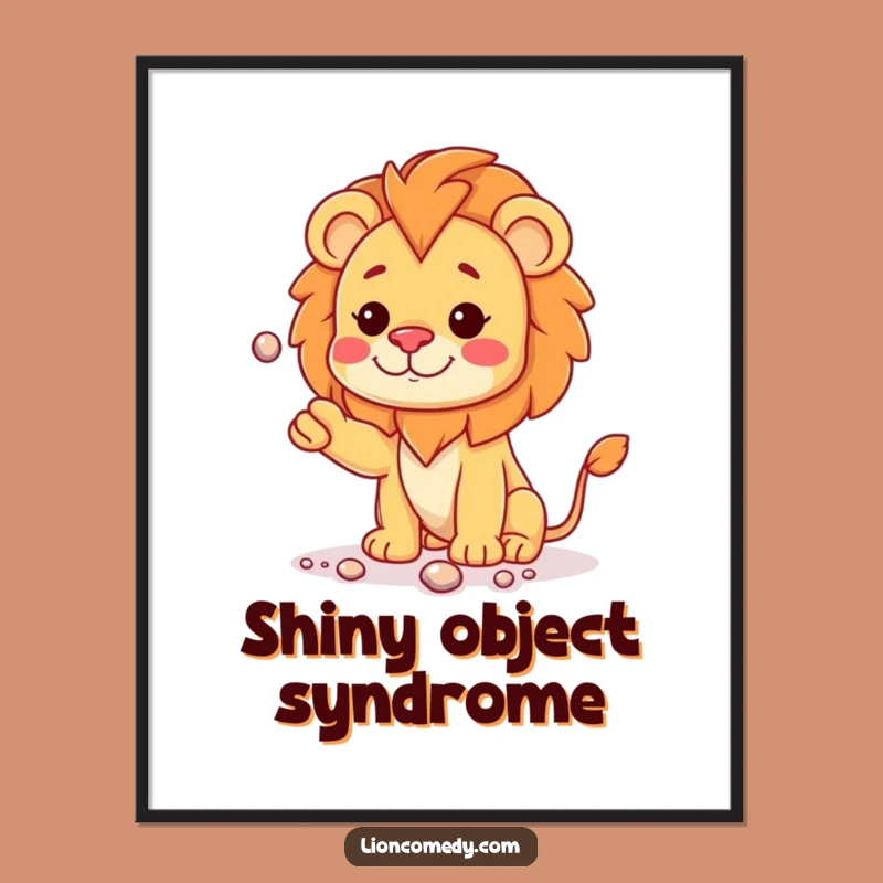 Funny Kawaii Lion Juggling Digital Art - Instant Curious Fun Gift