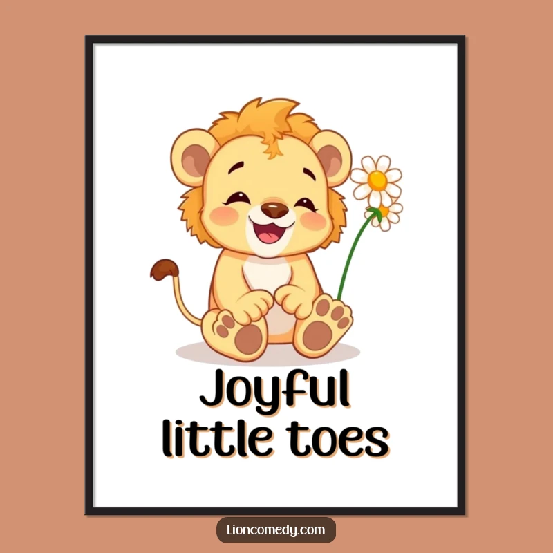 Funny Delighted Lion Cub Digital Art - Instant Download, Joyful Decor, Unique Piece