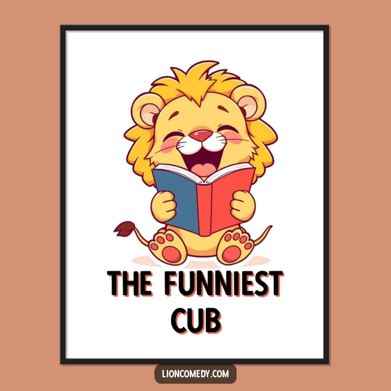 Funny Jovial Lion Cub Digital Art - Instant Download, Hilarious Decor, Unique Piece