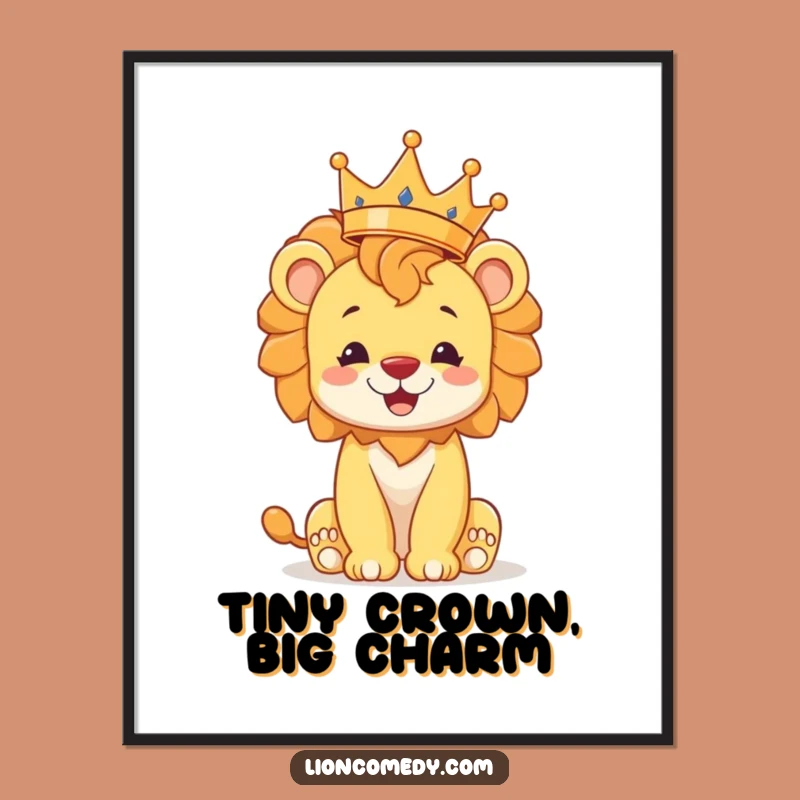 Funny Lion Cub Digital Art: Instant Regal Charm Print