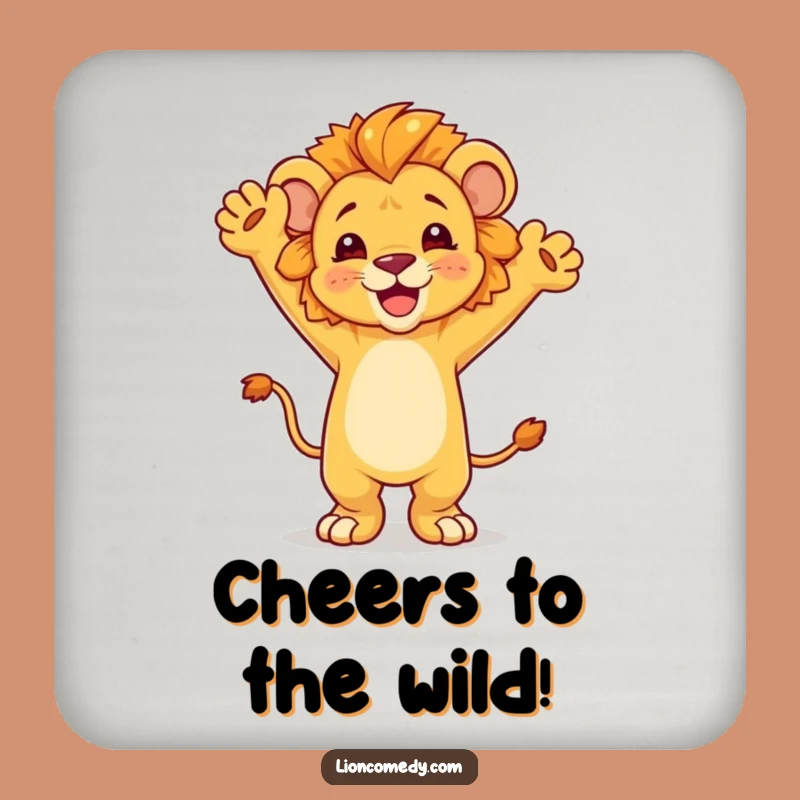 Funny Dancing Lion Cub Coaster - Protect Surfaces with Celebration Style