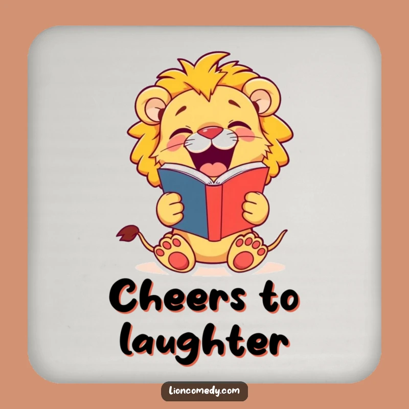Funny Jovial Lion Cub Coaster - Protect Surfaces, Hilarious Decor, Great Party Gift